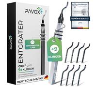 PAVOX® Ébavureur avec 9 lames pour des bords propres sur le métal, le plastique, le cuivre, le bois et plus encore I Idéal à utiliser comme ébavureur manuel pour impression 3D I Avec 3 types de lames