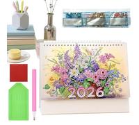 Pavsicgn 2026 Calendrier De Peinture À Strass,Planificateur De Dates Décoratif Sur 12 Mois | Calendrier Planificateur De Bureau,Pour Adultes Adolescents Débutants Artistes Enseignants Fêtes