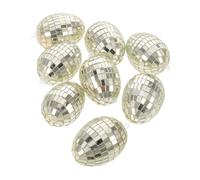 Pavsicgn 8PCS Sparkly Disco Easter Eggs, Glass Reflective Mirror Disco Ball Easter Egg Hanging Ornament, Spring Basket Ornaments - for Bookshelf Centerpiece Table