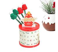 Pavsicgn Calendrier de Bureau de Noël | Calendrier De Bureau Rotatif Multifonction - Porte-Stylos de | Pour Étudiant Artiste Maison Salle De Classe Dortoir Hôpital Bibliothèque Studio Atelier