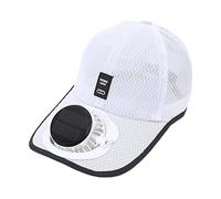 Pavsicgn Casquette Ventilateur Solaire, Chapeau AVCE Ventilateur, Casquette de Plage de Protection UV, Chapeau Rechargeable à Puissance Solaire pour Le Camping, Le vélo, la Course