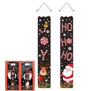 Pavsicgn Christmas Door Banner | Panneaux Pour Porche De Noël | Ornement Festif avec Lettres Cartoon pour Entrée Restaurant Garage Portail Jardin Terrasse Café