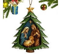 Pavsicgn Ornement de Sapin de Noël Nativité - Ornements De Sapin De Noël Décoration,Pendentif Religieux de la Nativité | pour Les Croyants - Maison, Mur, Couronnes, Jardin, Extérieur, Voiture, Fêtes