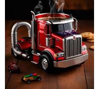 Pavsicgn semi truck coffee mug, handcrafted truck coffee mug, Funny truck mugs coffee mugs for men, Traveling Coffee Cups Ice Milk Cups for Tea, Juice, Milk, Latte, Hot Chocolate