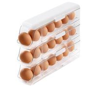 PAVSTINE 3 Étages Boite a Oeufs, Distributeur Oeuf Rouleau Automatique | Couvercle Boîte À Œufs Pouvant Contenir 21 Œufs, Transparent Rangement Oeufs pour Cuisine, Réfrigérateur