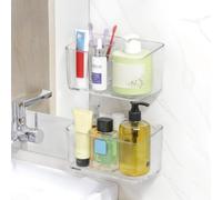 PAVSTINE Etagere Douche Sans Percage 2 Pièces avec Ventouse, Grand Moyen