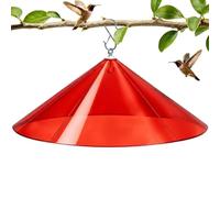 Pavtner Déflecteur d'écureuil noir de 48,3 cm de large - Idéal pour les mâts de mangeoire à oiseaux, les butées de montage extérieures et les crochets de berger rouge transparent