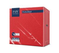 PAW - 50 Serviettes Airlaid Aspect Tissu Unies (40x40 cm) | Serviettes Absorbantes de Haute Qualité | Idéales pour Mariage, Réception et Fête | Décoration de Table - Gentle Touch Rouge