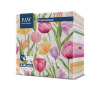 PAW - 50 Serviettes en Airlaid Aspect Tissu (40x40 cm) | Serviettes Jetables Haut de Gamme et Absorbantes | Idéales pour Mariages, Fêtes et Communions | Décoration de Table - Motif Rêve De Tulipe