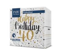 PAW - 50 Serviettes en Airlaid Aspect Tissu (40x40 cm) | Serviettes Jetables Haut de Gamme et Absorbantes | Idéales pour Mariages, Fêtes et Communions | Décoration de Table - Anniversaire Or 40