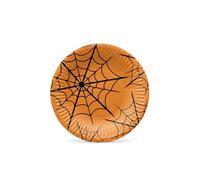 PAW - Assiette Jetable en Carton (18 cm) I Lot de 8 I Assiettes Jetables Idéales pour Halloween, L'automne, Les Fêtes I Impression de Assiettes en Papier à Base d'eau I Funny Halloween