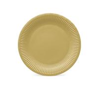 PAW - Assiette Jetable en Carton (23 cm) I Lot de 8 I Assiettes Jetables Idéales pour Mariage, Communion, Fêtes, Anniversaire I Impression de Assiettes en Papier à Base d'eau I Or Monochrome