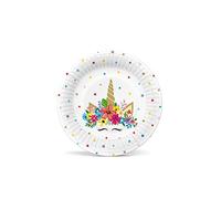 PAW Assiettes Carton Ø 18 cm, 8 pièces - Fête Licorne