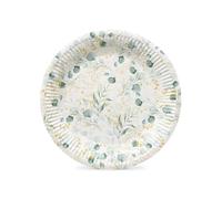 PAW Assiettes Carton Ø 23 cm, 8 pièces - Eucalyptus Doré