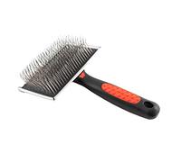 Paw Brothers Brosse plate extra longue pour chiens, de qualité professionnelle, élimine les poils morts et les nœuds, élimine les nœuds et les sous-poils, brosse de toilettage pour chien, poignée