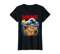 Paw Catzilla Cat vs Goldfish Parodie Océan drôle T-Shirt Graphique avec Valeur