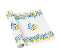 Paw - Chemin de Table Airlaid (40 cm x 5 m) | Déco Table Mariage, Anniversaire, Baptême | Rouleau Chemin de Table Nature, Feuilles, Fleurs | Baroque Citron