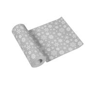 Paw Chemin de Table Effet Tissu 40 cm x 24 m - Flocons Argent | Décoration de fête pour Noël et fin d'année, en papier Airlaid, absorbant, prédécoupé tous les 120 cm