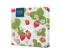 PAW - Serviette Papier 3 Plis (33 x 33 cm) I Lot de 20 I Idéal Pour les Anniversaires, les Fêtes Patronales, les Fêtes de Jardin, de Famille, Entre Amis (strawberries with bees)