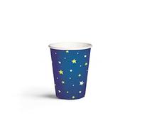 PAW Gobelets en Papier Jetables (250 ml) I 8 Pièces I Fabriqués à Partir de Matières Premières I Verres Carton Multicolore I Color: Starlit Sky (dark blue)