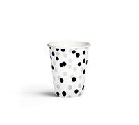 PAW Gobelets en Papier Jetables (250 ml) I 8 Pièces I Fabriqués à Partir de Matières Premières I Verres Carton Multicolore I Color: Confetti (black-silver)