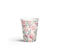 PAW Gobelets en Papier Jetables (250 ml) I 8 Pièces I Fabriqués à Partir de Matières Premières I Verres Carton Multicolore I Color: Gorgeous Roses