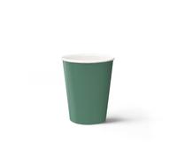 PAW - Gobelets en Papier Jetables (250 ml) I 8 Pièces I Idéal pour Mariage, Fête d'enfants, Anniversaire, Célébrations I Impression sur Gobelets en Papier à Base d'eau I Vert Foncé Monochrome