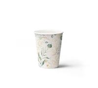 PAW - Gobelets en Papier Jetables (250 ml) I 8 Pièces I Idéal pour Mariage, Fête d'enfants, Anniversaire, Célébrations I Impression sur Gobelets en Papier à Base d'eau I Eucaliptus Doré