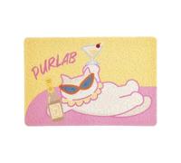 Paw Haven Mat - Cat Litter Rug | Washable Anti-Slip Base with Cute Pattern, Soft Texture & Easy Cleaning for Pet Hygiene, Small Breeds, Apartment, Kitchen and Bathroom