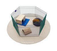 Paw Inspired Tapis de parc rond de 121,9 cm | Doublure de cage en polaire super absorbante avec fond antidérapant | Tapis de parc imperméable pour animaux de compagnie pour chiens, lapins, cochons