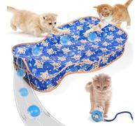 Paw Legend Jouet interactif pour chat d'intérieur, jouet pour chat à cacher, tapis de jeu pour chat, jouets d'enrichissement automatique pour chat, balle électrique auto-mobile, balle à roulement