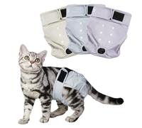 Paw Legend Lot de 3 Couches lavables et réutilisables pour Chaton Femelle, pour Incontinence et Incontinence, Taille XS