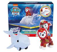 Paw Patrol, Aqua Pups Marshall and Dolphin Action Figures Set, Kids Toys for Ages 3 and up