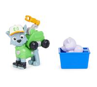 PAW Patrol, Big Truck Pups, Figurine articulée Rocky avec drone de sauvetage à clipser, centre de commande et animal, pour les enfants à partir de 3 ans