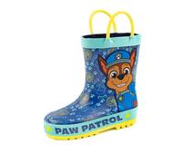 Paw Patrol Wellies Boys Kids Toddlers | Chase Rescue Pups Police Cop Wellington Bottes | Chaussures de marche résistantes à l’eau jaune bleu