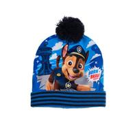 Paw Patrol Bonnet d'hiver à pompon pour garçon, bleu foncé, XS