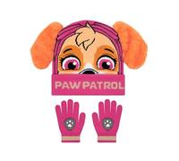 Paw Patrol Bonnet et Gants pour Enfants, Ensemble Fille Skye avec Oreilles 3D, Rose, Taille Unique