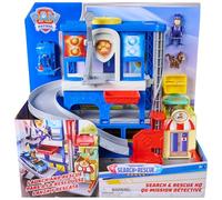Paw Patrol: Brigade Canine, Coffret QG Mission détective avec véhicule de Course Brigade Canine Chase, Figurine articulée Hellinger et Figurine Chat, Jouets pour garçons et Filles à partir de 3 Ans