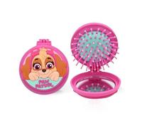 Paw Patrol Brosse ensemble de 2 à cheveux pour enfants, brosse de massage du cuir chevelu avec miroir de poche, pour tous types de cheveux, élimine les nœuds et les pointes fourchues