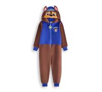 Paw Patrol Chase Grenouillère pour Garçons & Filles | Pyjama Tout-en-Un pour Enfants en Bleu & Marron | Combinaison de Nuit Unisexe avec Capuche Brodée et Oreilles 3D