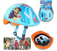 Paw Patrol Chase Marshall Casque de vélo coloré pour Enfants, garçons, réglable 44-48 cm (Bleu Clair)