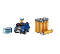 Paw Patrol Chase RC, Voiture Police, 3+ Ans, & Piles AAA Alcalines Amazon Basics 12 pcs, 10 Ans