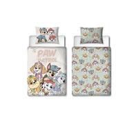 Housse de Couette Officielle pour lit bébé Paw Patrol Character World | Parure de lit Junior réversible Double Face au Design esquissé, avec taie d'oreiller Assortie. Marques