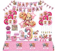 Paw Patrol - décorations de fête à thème Skye rose, ensemble de vaisselle, assiettes, gobelets, serviettes, fournitures de fête pour enfants, jouets cadeaux 24pcs-number5