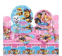 Paw Patrol Enfant Anniversaire Decoration Vaisselle, 121Pcs Vaisselle de Fête, Deco Anniversaire pour 20 Personnes