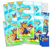 Paw Patrol Ensemble de cadeaux pour enfants - Ensemble avec 8 mini livres de coloriage, autocollants et sacs à friandises | Fournitures de fête d'anniversaire Paw Patrol