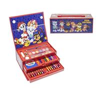 Paw Patrol Ensemble de Papeterie, Comprend Crayons de Couleur, Marqueurs, Aquarelles, Pinceau, éponge, Crayon, Gomme, Taille-Crayon, Crayons, Cahier, Mallette, Ensemble Scolaire pour Garçons