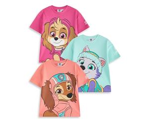 Paw Patrol Ensemble de t-Shirts pour Filles | Lot de 3 t-Shirts à Manches Courtes pour Enfants avec imprimé Graphique de Grands Personnages | Personnages de Dessins animés Skye Everest Liberty