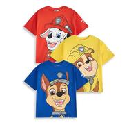 Paw Patrol Ensemble de t-Shirts pour garçons | Lot de 3 t-Shirts à Manches Courtes pour Enfants avec imprimé Graphique de Grands Personnages | Personnages de Dessins animés Marshall Rubble Chase