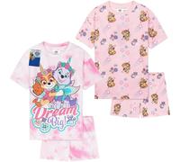 Paw Patrol Ensembles de Pyjama Fille et Tout-Petit Lot 2 Pyjama Enfant à Manches Courtes T-Shirt et Short Skye Everest Cadeau Fille (4-5 Ans, Rose, 2)